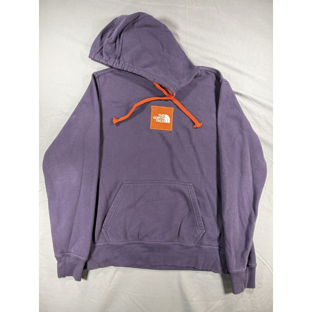 The North Face Men's Purple With Orange Box Logo Hoodie Size Small